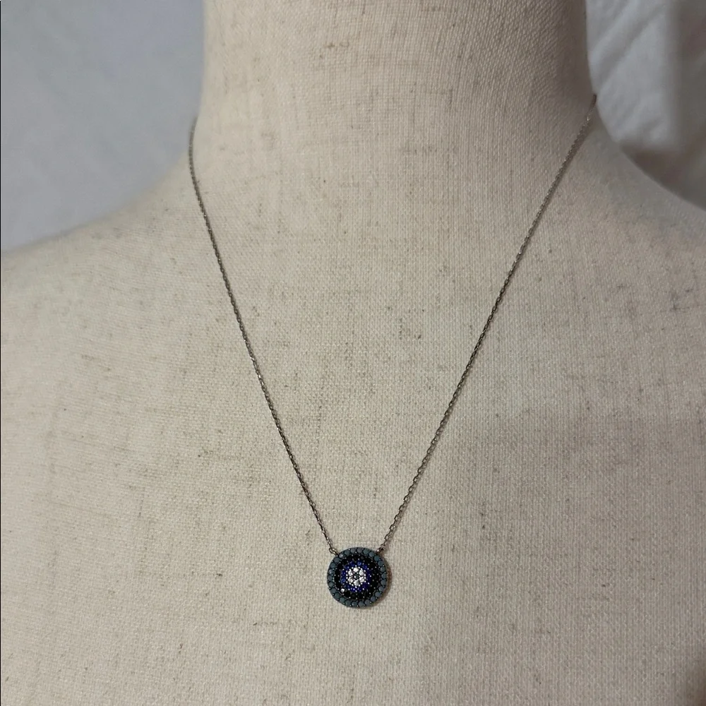 Elegant Blue Evil Eye Pendant Necklace - Picture 2 of 5